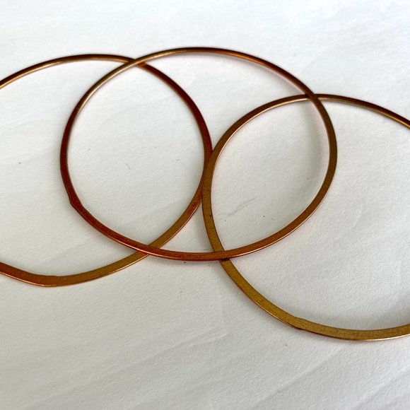Vintage Copper Bangle Bracelets, Set of 3 - Picture 3 of 16